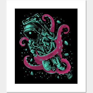 astronaut tentacles Posters and Art